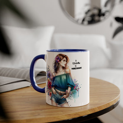 Stylish Floral Accent Mug, Trendy Coffee Cup, Gift for Her, Birthday Mug, Inspirational Drinkware