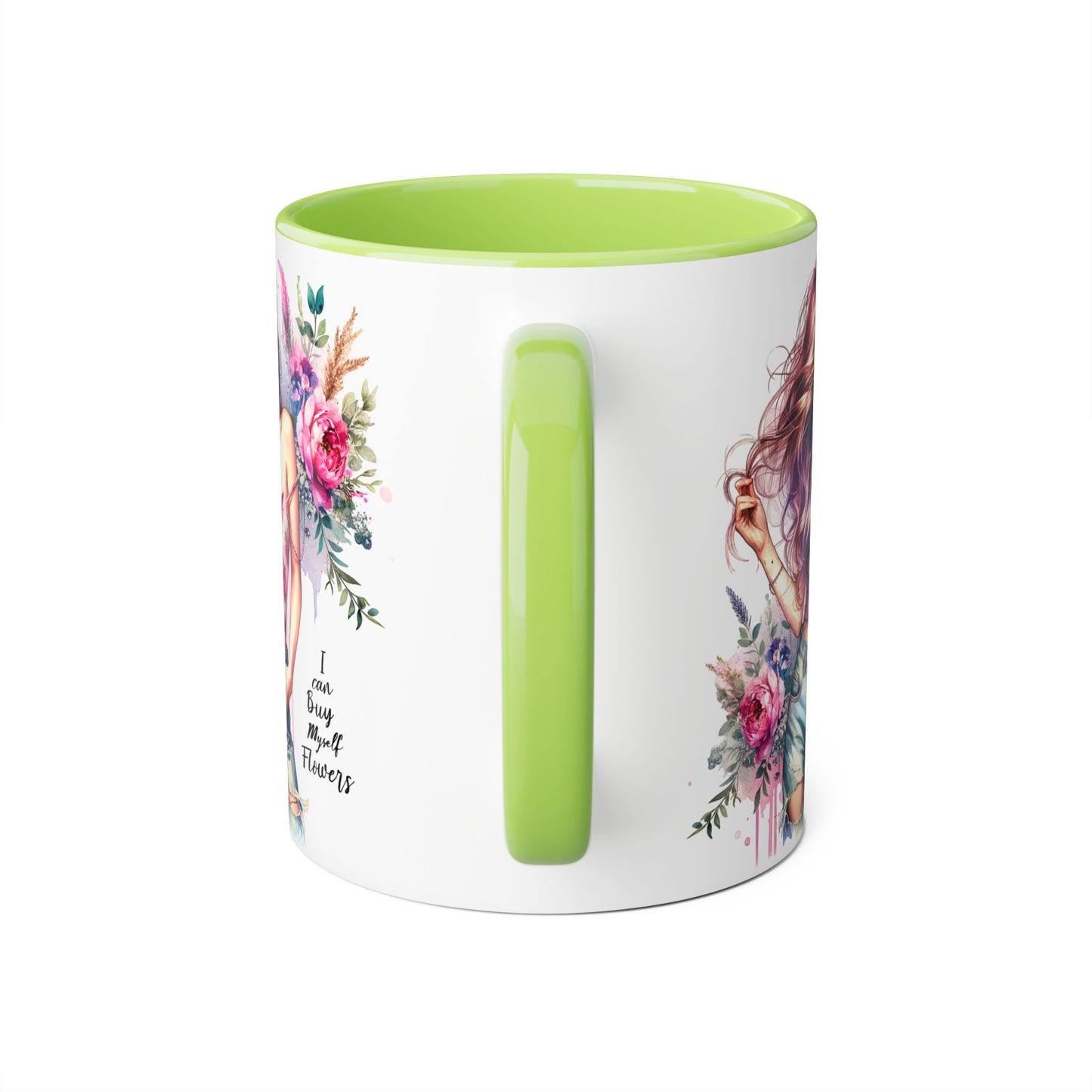 I Can Buy Myself Flowers Bohemian Floral Accent Mug, Inspirational Coffee Cup, Gift for Her, Home Decor, Flower Lover, Self-Care Reminder