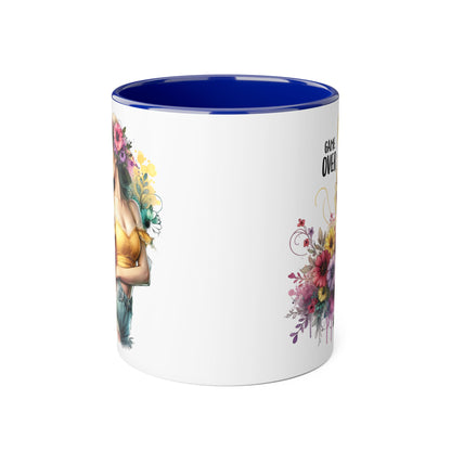 Game Over Floral Accent Mug, Gift for Gamers, Coffee Tea Cup, Home Decor, Birthday, Celebration, Unique Mug