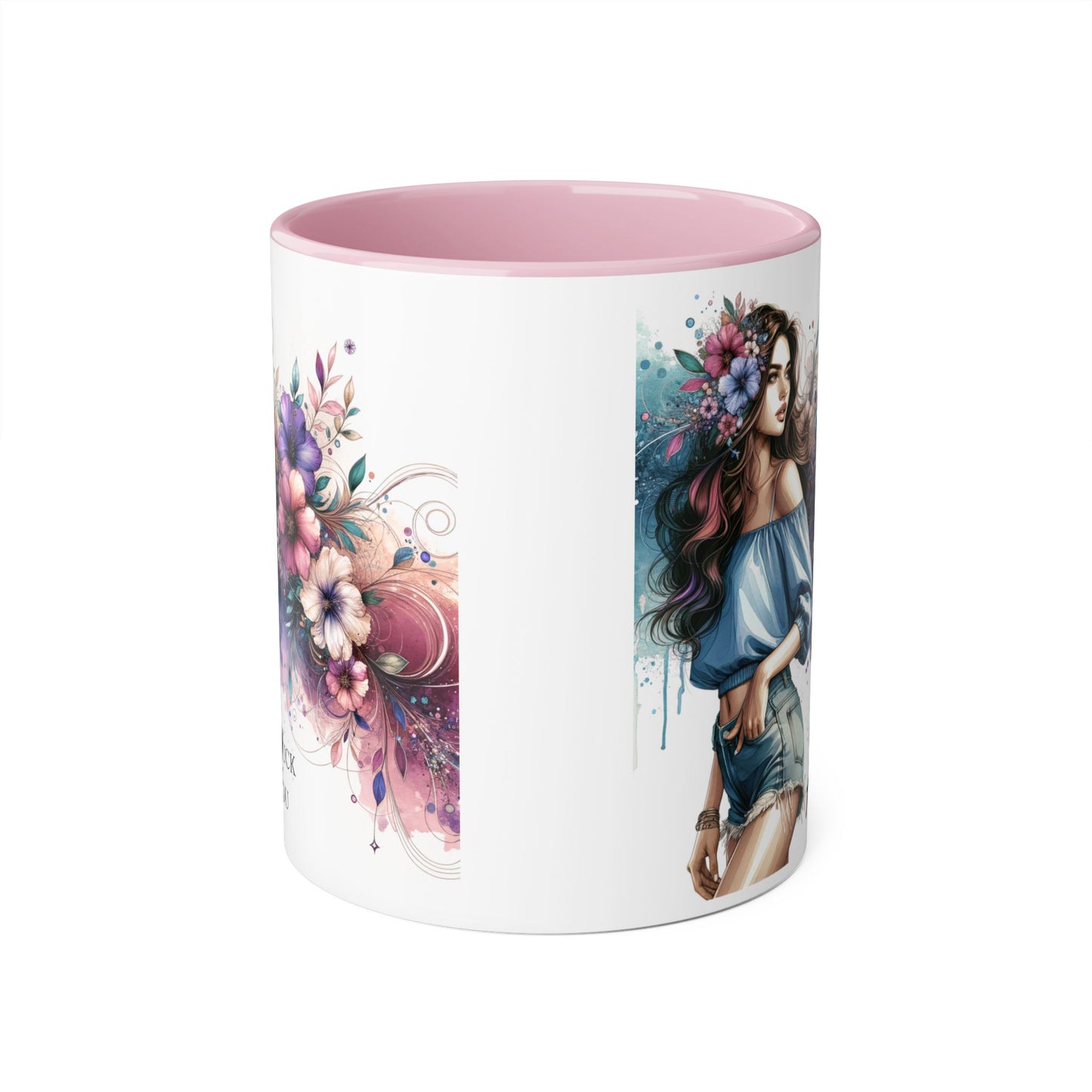 Yuck Fou Bohemian Floral Accent Mug, 11oz Coffee Cup for Art Lovers, Unique Gift for Birthdays, Mother's Day, Relaxation Tea, Decor