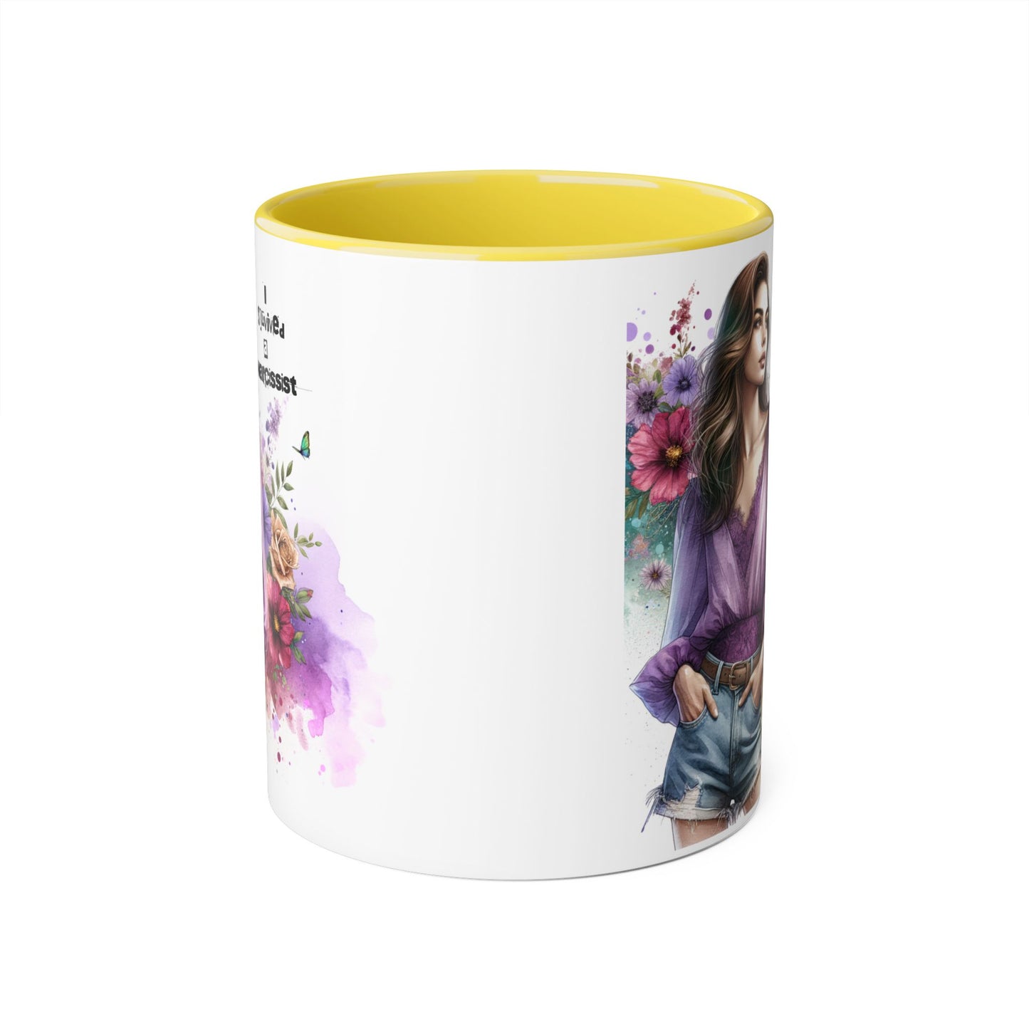Stylish Floral Accent Mug with Quote, Perfect Gift for Coffee Lovers, Home Decor, Inspirational, Birthday, Humor, Self-Love