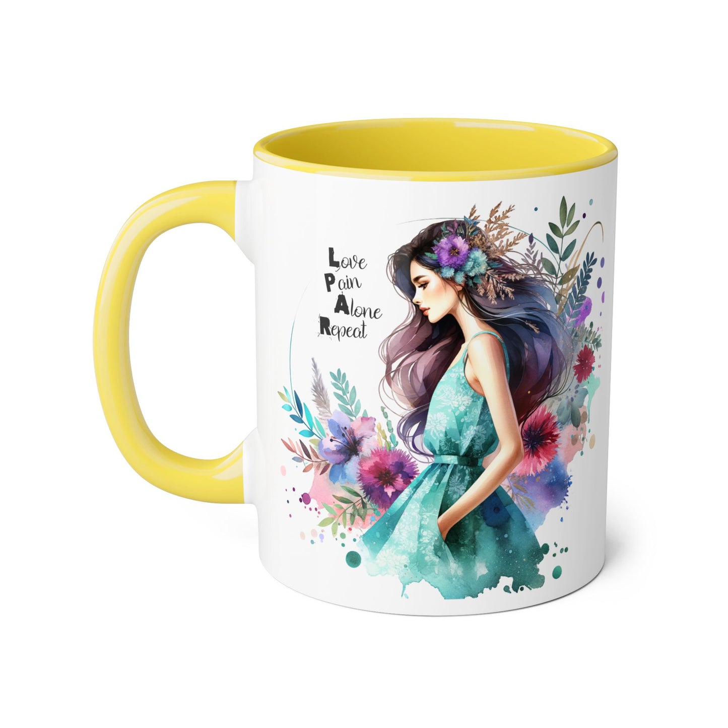 Boho Floral Accent Mug with Inspirational Quote, Perfect Gift for Tea Lovers, Home Decor, Stylish Coffee Cup, Cute Kitchenware