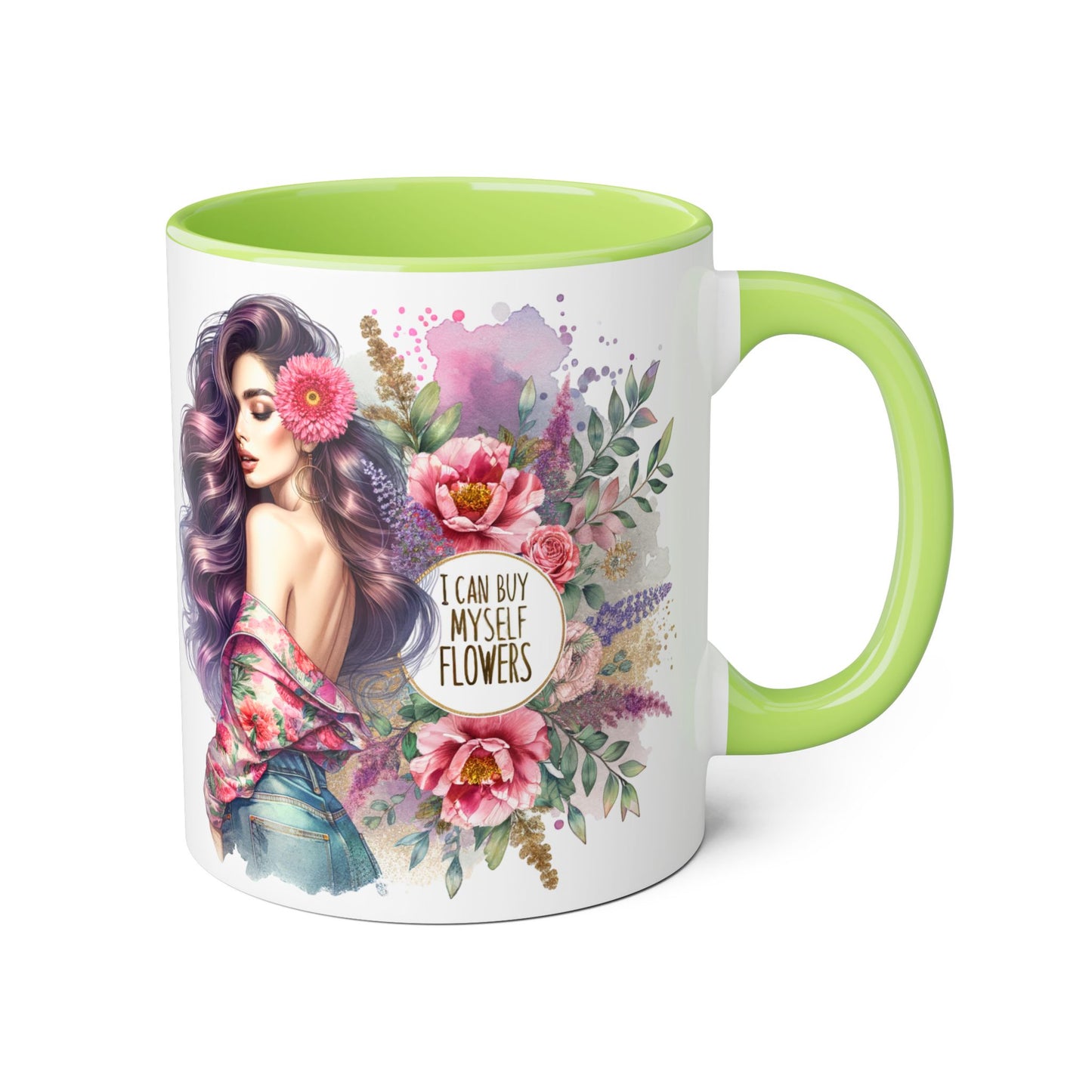 I Can Buy Myself Flowers Floral Inspiration Mug, Unique Gift for Her, Coffee Cup, Self-Care Item, Beautiful Floral Design