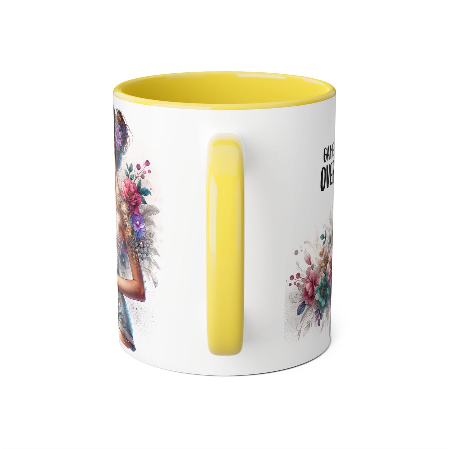 Floral Game Over Mug | Stylish Coffee Cup for Gamers | Unique Gift for Birthdays, Holidays, or Just Because, Tea Mug, Accent Mugs