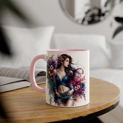 If I'm Too Much, Then Go Find Less Floral Art Accent Mugs, 11oz - Perfect Gift for Flower Lovers, Coffee Lovers, Home Decor, Birthday Gifts, Art Enthusiasts