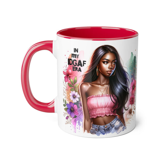Empowering IDGAF Era Mug | Bold Coffee Cup | Inspirational Gift | Floral Art | Self-Love Statement