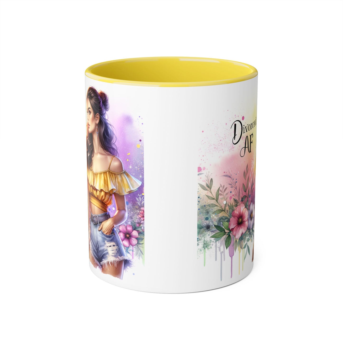Divorced AF Accent Mug, Floral Coffee Cup, Empowerment Gift, Self-Care Mug, Funny Divorce Coffee Mug, Unique Drinkware