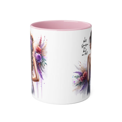 I Hold Grudges, I'll Heal in Hell Elegant Floral Accent Mug, Inspirational Coffee Cup, Gift for Her, Stylish Tea Mug, Home Décor, Unique Drinkware