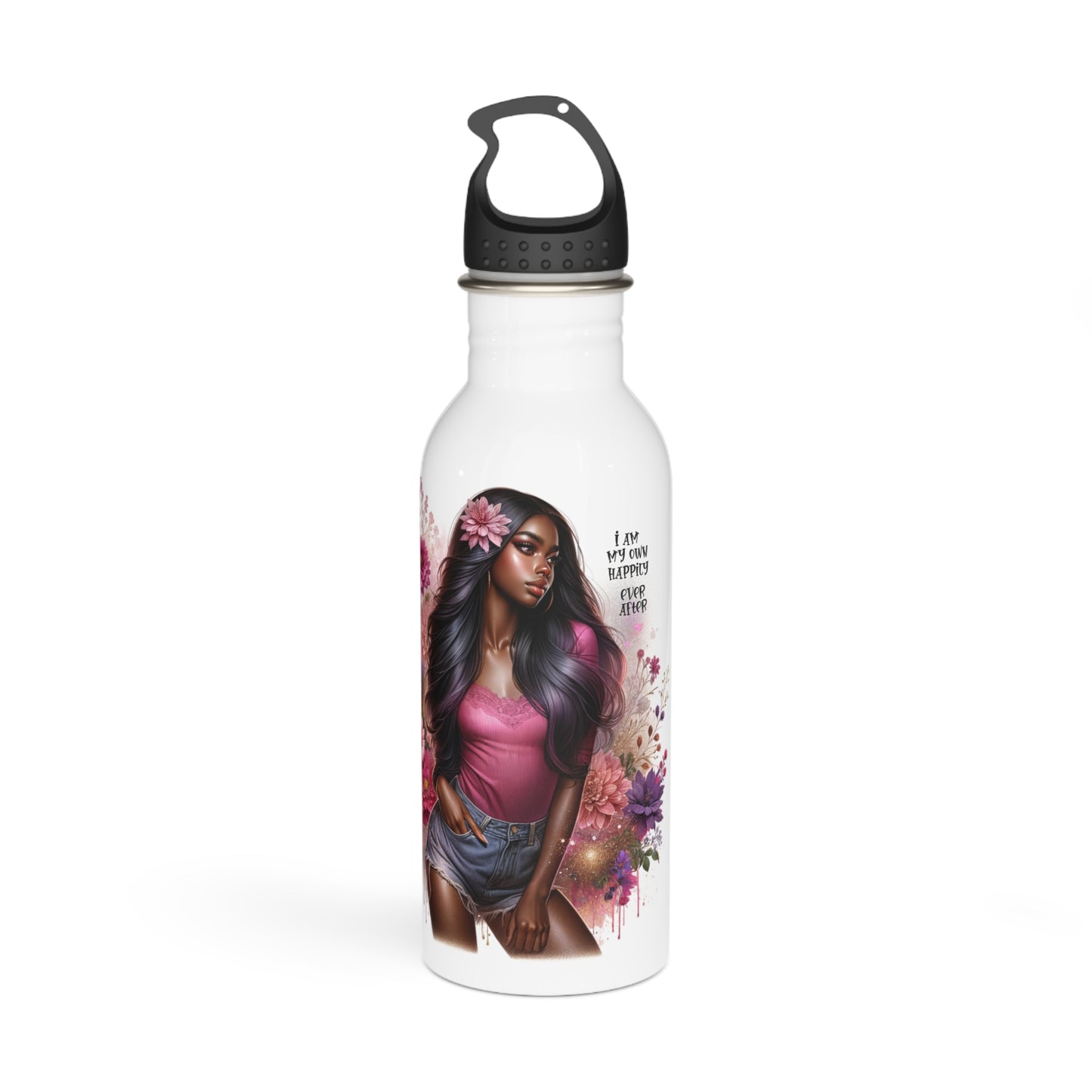 I Am My Own Happily Ever After Floral Art Stainless Steel Water Bottle - Inspiring Style for Every Adventure