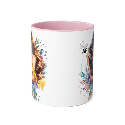 Single AF Stylish Coffee Mug, Unique Gift for Her, Sassy Accent Mug, Birthday Present, Self-Care Reminder, Home Decor