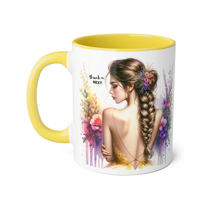 Thank U, Next Floral Art Accent Mug - Perfect Gift for Coffee Lovers, Boho Decor, Birthday, Tea Time, Home Office