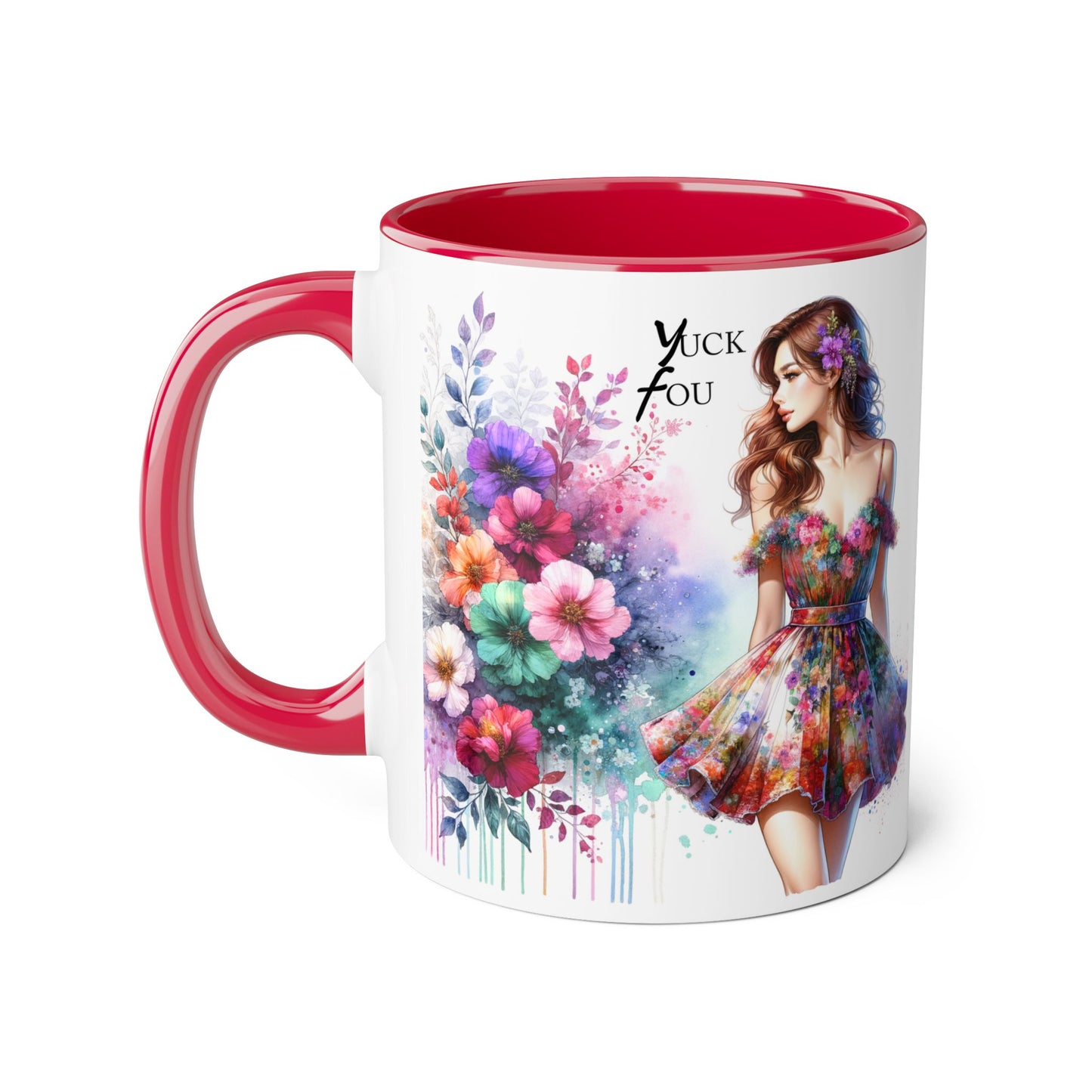 Yuck Fou Floral Accent Mug, 11oz Coffee Cup, Colorful Gift for Her, Art-Inspired Tea Mug, Unique Ceramic Drinkware, Birthday, Mother's Day, [...]