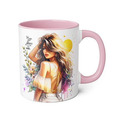 Money Can't Buy Happiness But It Can Buy Divorce Humoristic Artistic Accent Mugs, Ideal Gift for Mother's Day, Flower Lover, Cheerful Home Decor, Inspirational Drinkware, Unique Coffee Collection
