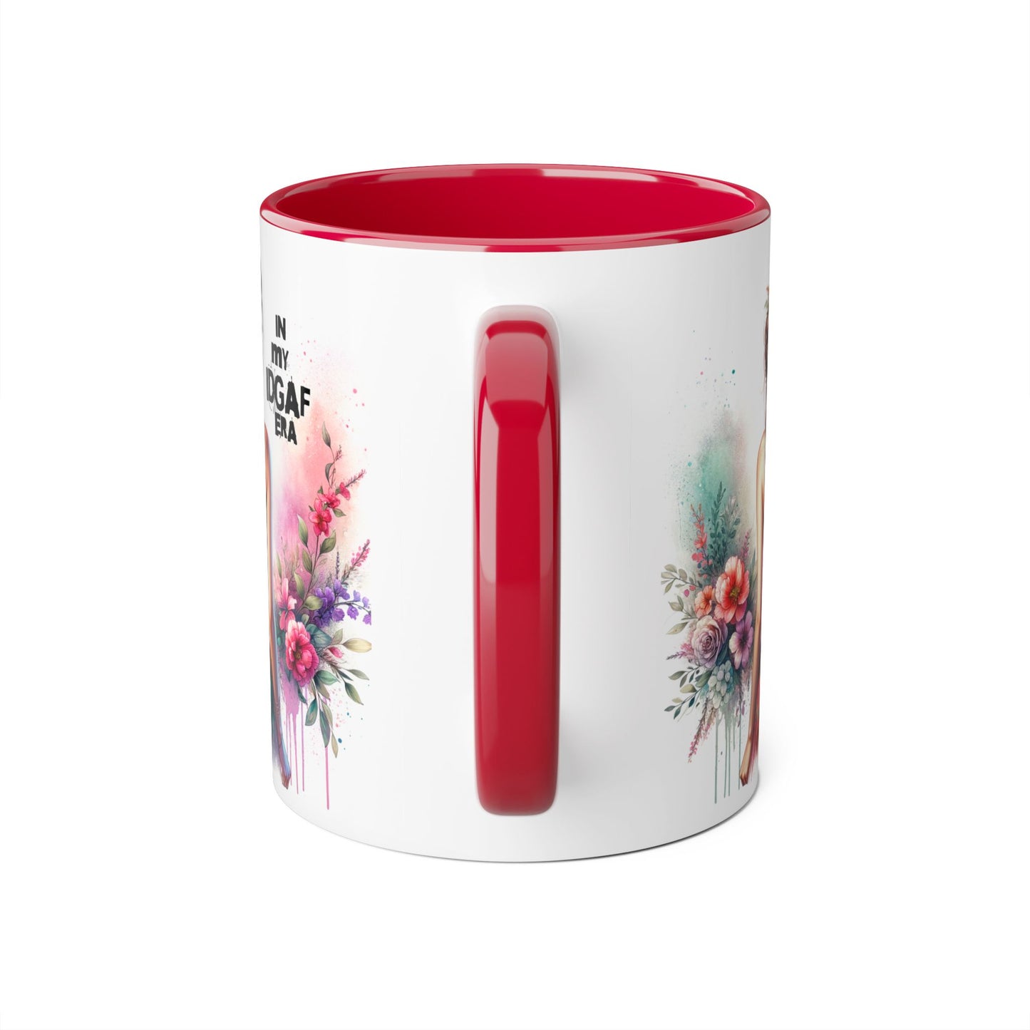 Bold IDGAF Era Accent Mug, Coffee Cup for Strong Women, Gift for Her, Floral Art Mug, Motivational Drinkware