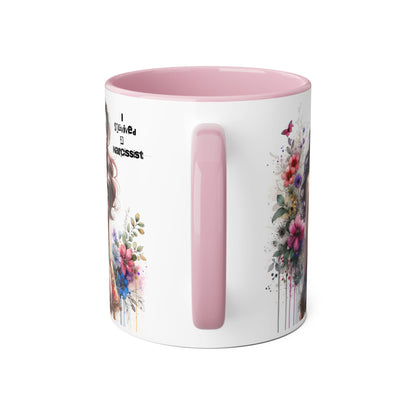 Artistic Accent Mug, Floral Design Coffee Cup, Unique Gift for Her, Inspirational Double-Sided Mug, Perfect for Birthdays, Self-Care