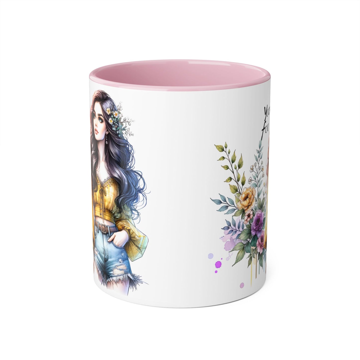Yuck Fou Bohemian Accent Mug, Floral Coffee Cup, Gift for Her, Home Decor, Artist Mug, Women's Mug, Inspirational Mug