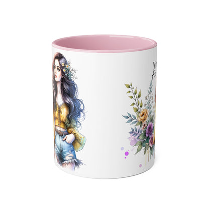 Yuck Fou Bohemian Accent Mug, Floral Coffee Cup, Gift for Her, Home Decor, Artist Mug, Women's Mug, Inspirational Mug