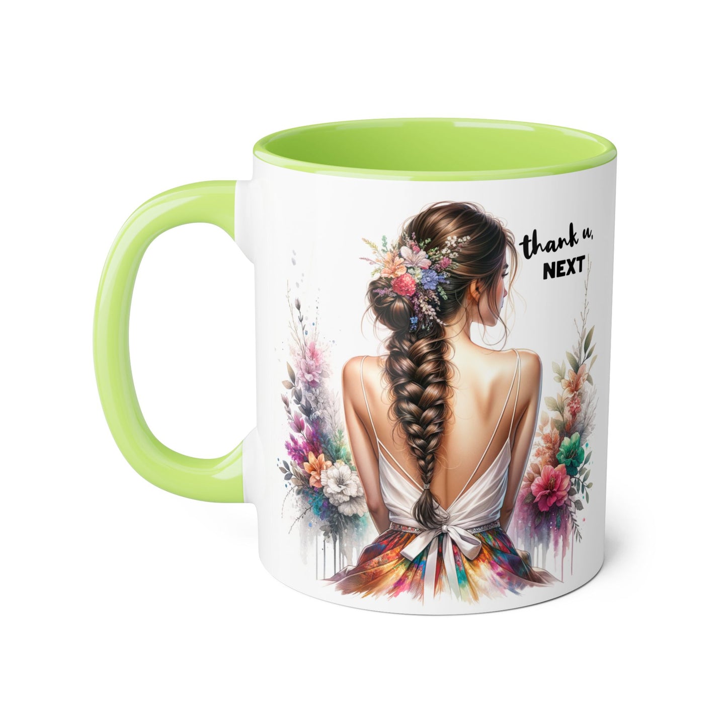 Thank U, Next Floral Thank You Accent Mug - Ideal Gift for Friends, Home Decor, Coffee Lovers, Birthday, Appreciation Moments, Artful Drinkware