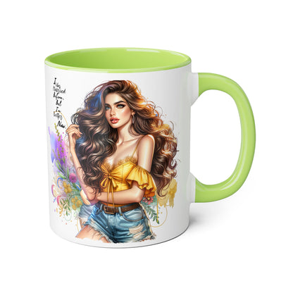 I Was Married Before But I'm Better Now Boho Chic Accent Mugs, Inspirational Coffee Cup, Gift for Her, Unique Art Mug, Home Decor, Vibrant Floral Design