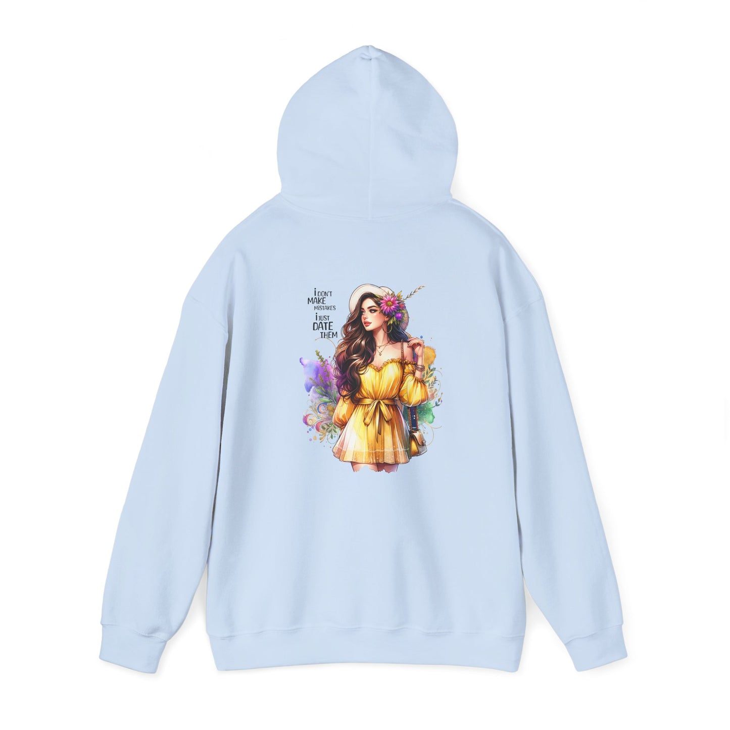 I Don`t Make Mistakes, I Just Date Them Vibrant Floral Art Hoodie - Unisex Heavy Blend Sweatshirt For Cozy Days, Ideal For Gift Giving, Casual Wear, Spring Celebrations