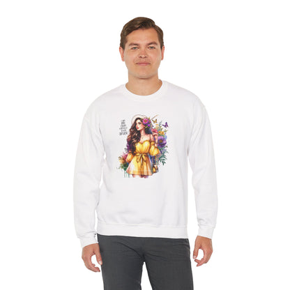 I Am My Own Happily Ever After  Floral Goddess Crewneck Sweatshirt - Boho Chic, Cozy Style, Perfect for Spring, Gift for Her, Casual Wear, Everyday Comfort