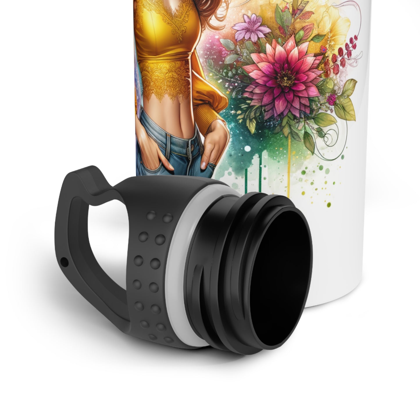 I'm Too Cute For My Ex Stylish Water Bottle with Floral Design, Inspirational Gift, Perfect for Fitness, Travel, Eco-Friendly, Motivational