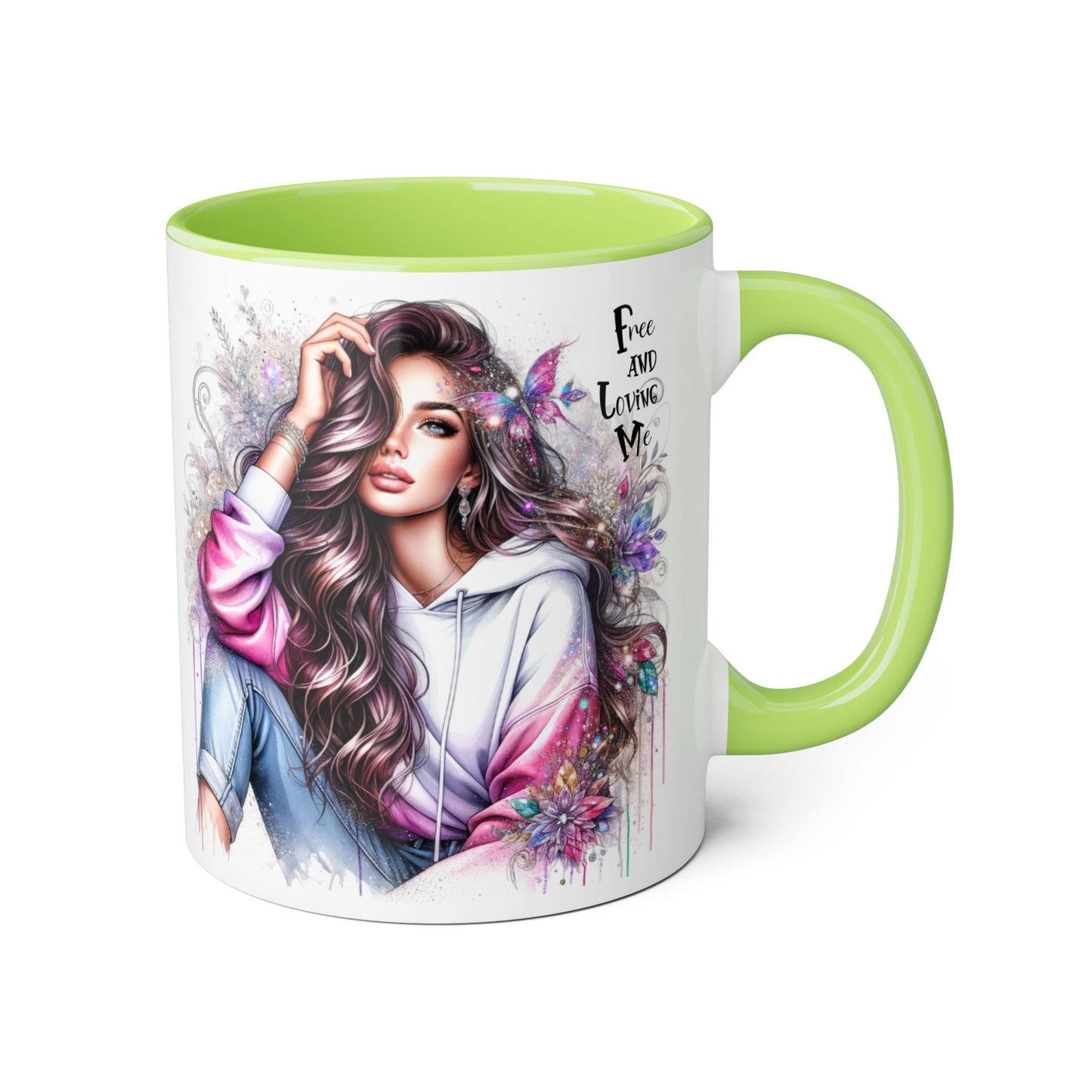 Bohemian Accent Mug - Free and Loving Me, Coffee Lover Gift, Artistic Drinkware, Unique Home Decor, Inspirational Mug