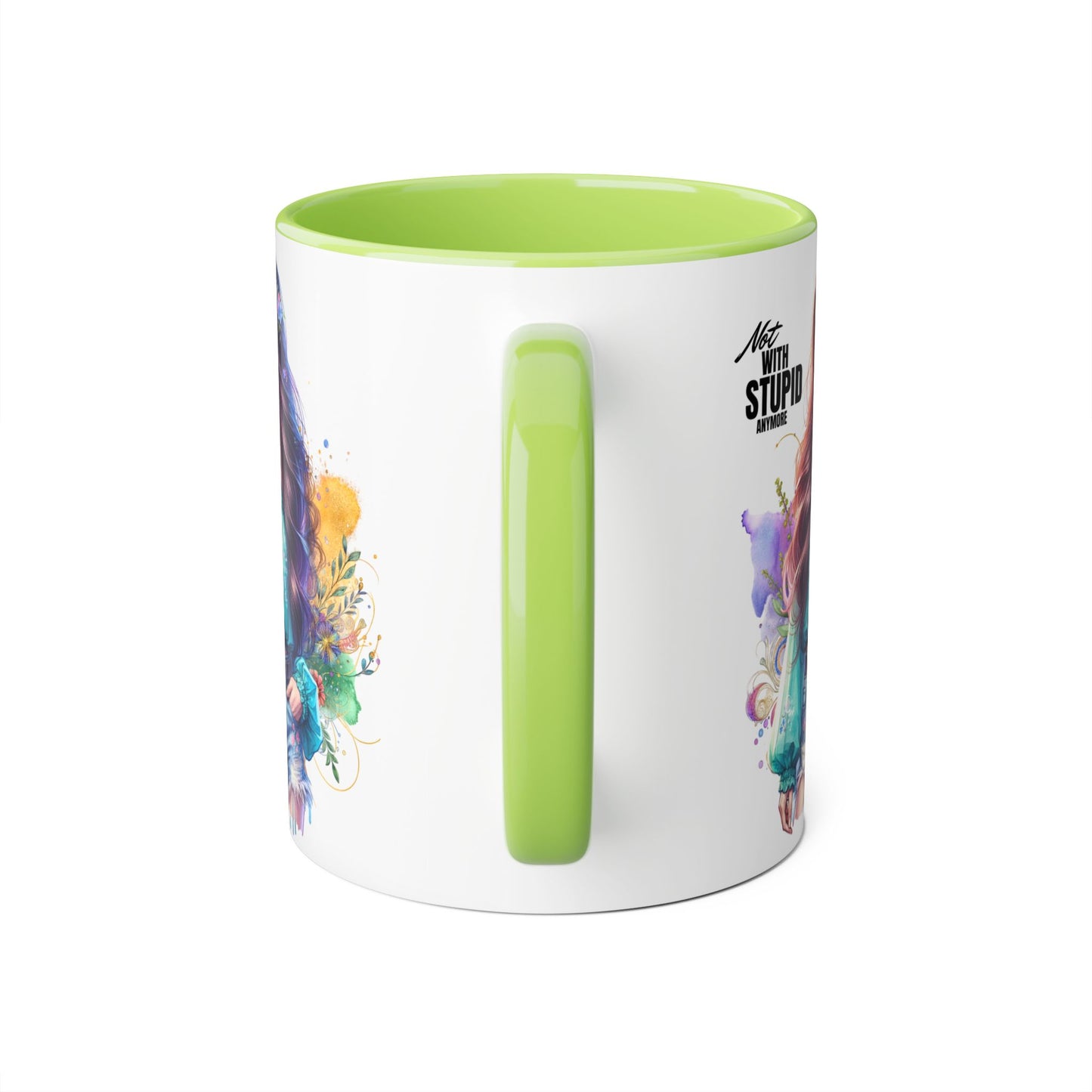Not With Stupid Anymore Humoristic 11oz Accent Mug This humoristic mug