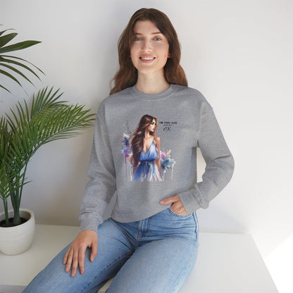 I'm Too Cute For My Ex Artistic Crewneck Sweatshirt - Feminine Fashion, Casual Wear, Cozy Gift, Unique Artwork, Everyday Comfort