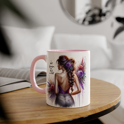I Hold Grudges, I'll Heal in Hell Colorful Floral Accent Mug, Inspirational Mug, Gift for Friends, Coffee Lover Mug, Unique Tea Mug, Motivational Drinkware