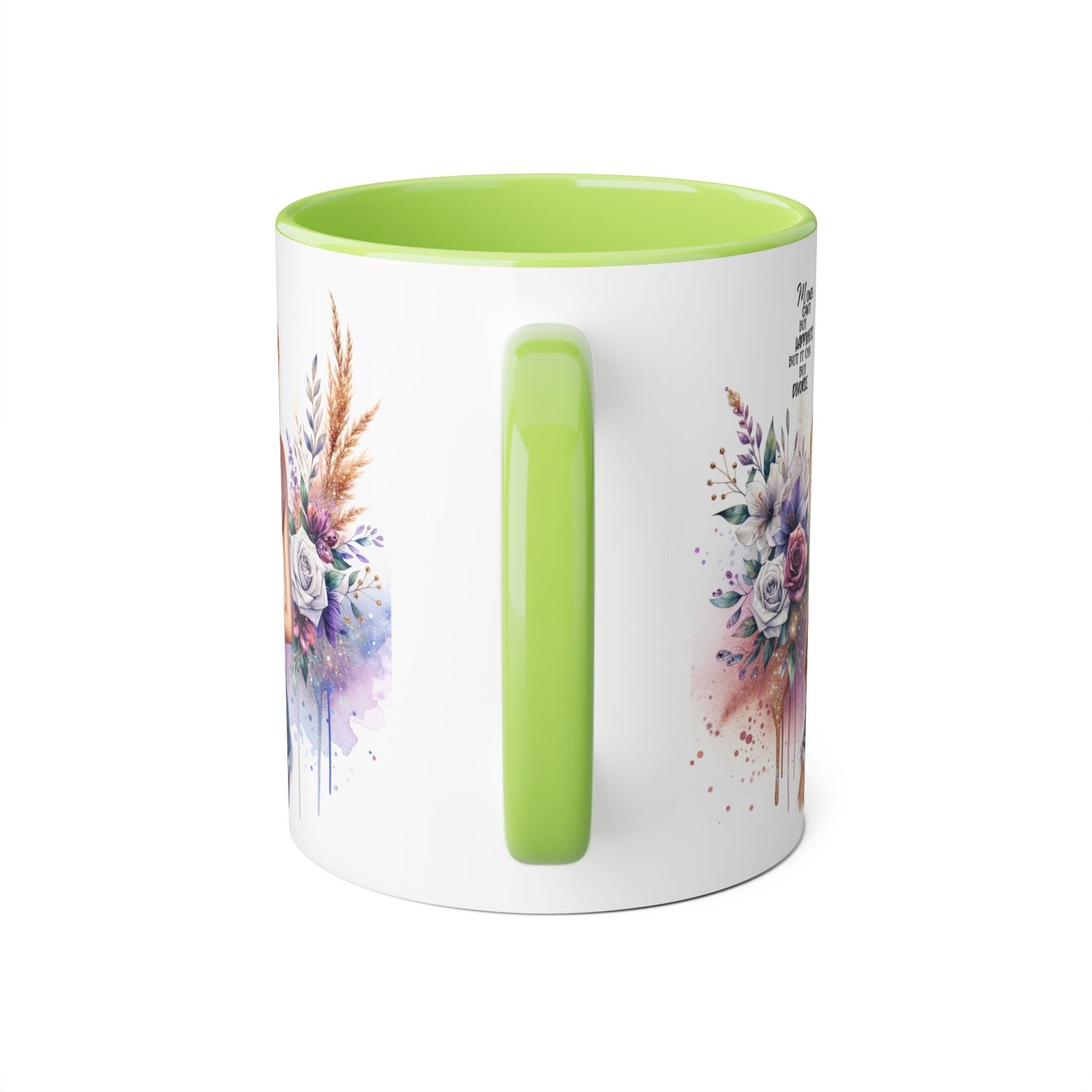 Money Can't Buy Happiness But It Can Buy Divorce Humoristic Floral Art Accent Mug, Inspirational Gift for Her, Coffee Cup with Quotes, Unique Ceramic Drinkware, Mother's Day Present