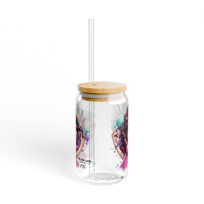 I'm Too Cute For My Ex Whimsical Sipper Glass, Artistic Drinkware, Custom Straw Cup, Eco-Friendly Beverage Container, Summer Vibes, Unique Gift Idea, Party [...]
