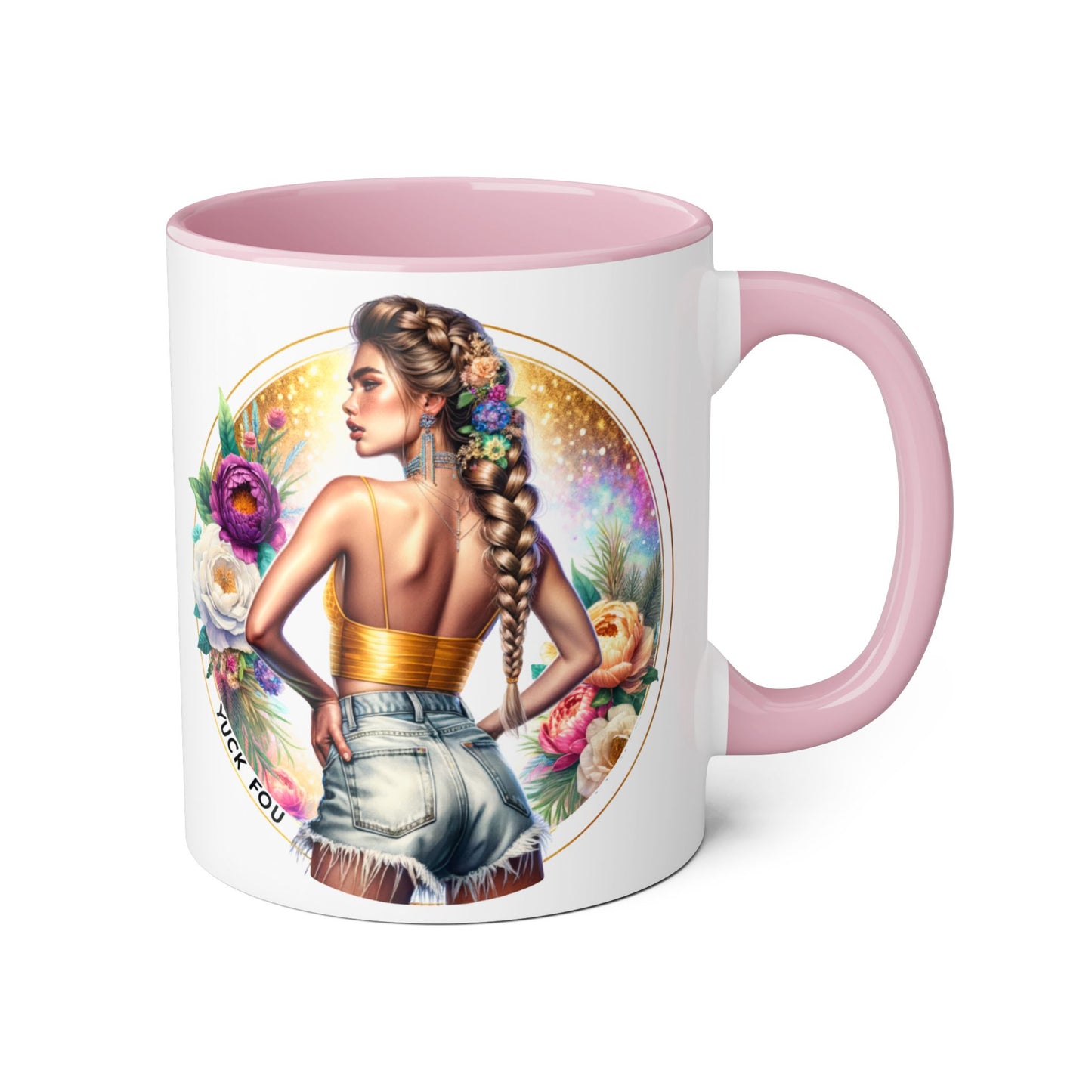 Yuck Fou Artistic Accent Mugs - Beautiful Floral Designs for Coffee Lovers, Gift for Friends, Home Decor, Birthday, Everyday Use