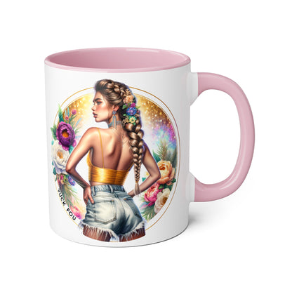 Yuck Fou Artistic Accent Mugs - Beautiful Floral Designs for Coffee Lovers, Gift for Friends, Home Decor, Birthday, Everyday Use