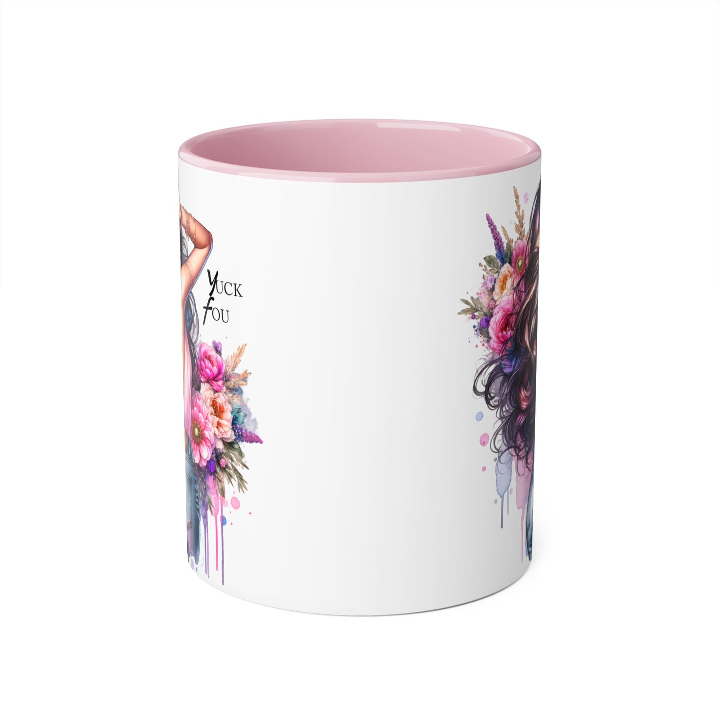 Yuck Fou Floral Drama Mug: 11oz Accent Coffee Cup for Unique Gifts, Home Decor, Inspirational Quotes, Floral Artistry, Fun Collectibles