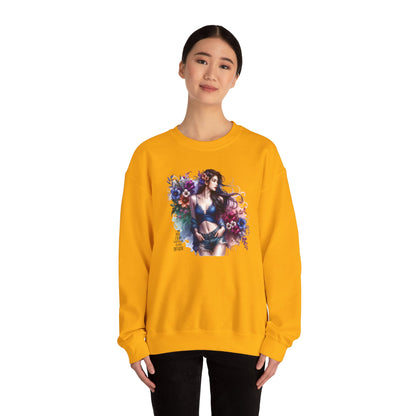 I Am My Own Happily Ever After  Floral Goddess Sweatshirt | Cozy Unisex Crewneck | Perfect Gift for Fall/Winter, Artistic Apparel, Wall Art Sweatshirt, Everyday Wear