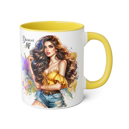 Divorced AF Accent Mug – Perfect for Coffee Lovers, Gift for Divorce Celebration, Sassy Mug, Unique Coffee Cup, Empowering Drinkware
