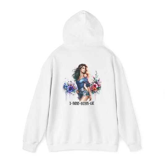Sassy Floral Unisex Hoodie -1-800-Boys-Lie  - Trendy Streetwear, Casual Style, Perfect for Gifting, Spring Fashion, Cozy Layering