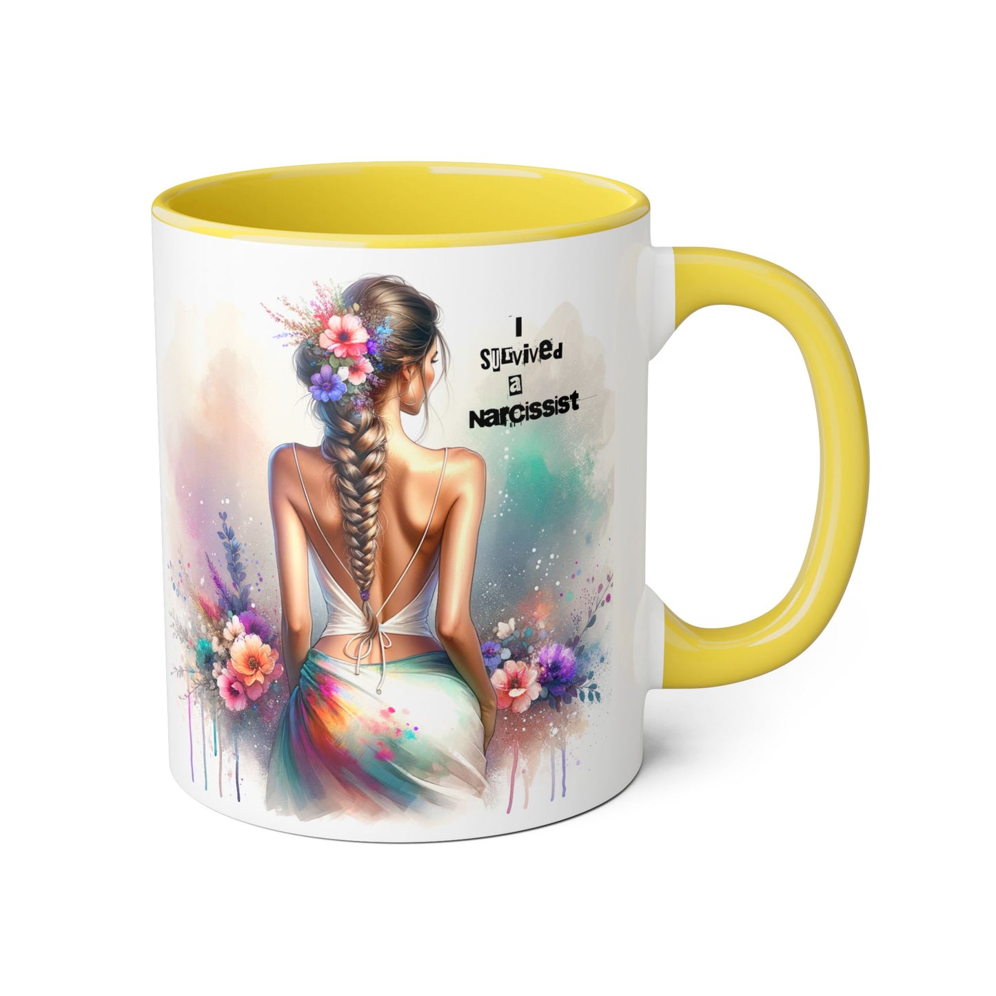 Chic Accent Mug, I Tried to be a Narcissist, Unique Gift, Floral Art, Coffee Lover, Home Decor, Inspiring Quote Mug