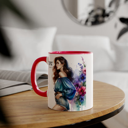 Straight Outta Divorced Humoristic Artistic Accent Mug, Personalized Gift for Coffee Lovers, Floral Design Mug, Straight Outta Mug, Creative Kitchenware, Unique Home Decor
