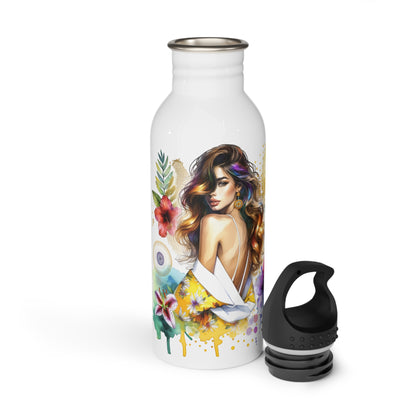 I Am My Own Happily Ever After Artistic Floral Stainless Steel Water Bottle - Stylish Design for Eco-conscious Travelers