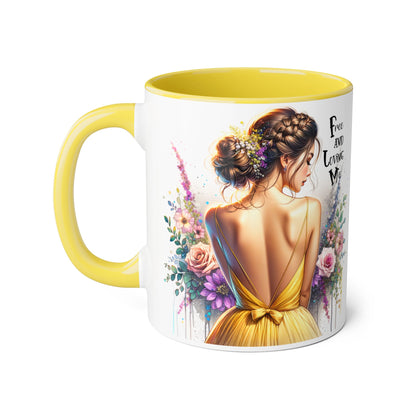 Floral Coffee Mug - Free and Loving Me, Artistic Gift for Her, Boho Style Coffee Cup, Inspirational Home Décor, Perfect for Birthdays, [...]