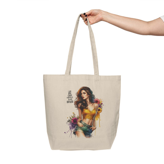 I Am My Own Happily Ever After  Stylish Canvas Tote Bag, Floral Design Tote, Eco-Friendly Shopping Bag, Casual Tote for Everyday Use, Perfect Gift for Her