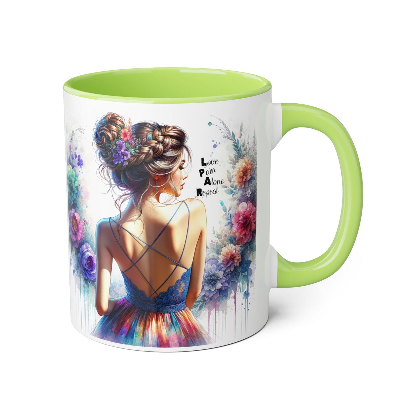 Floral Accent Mug - Vibrant Coffee Cup, Gift for Her, Home Decor, Inspirational Quotes, Art Lover's Mug, Tea Lover's Gift