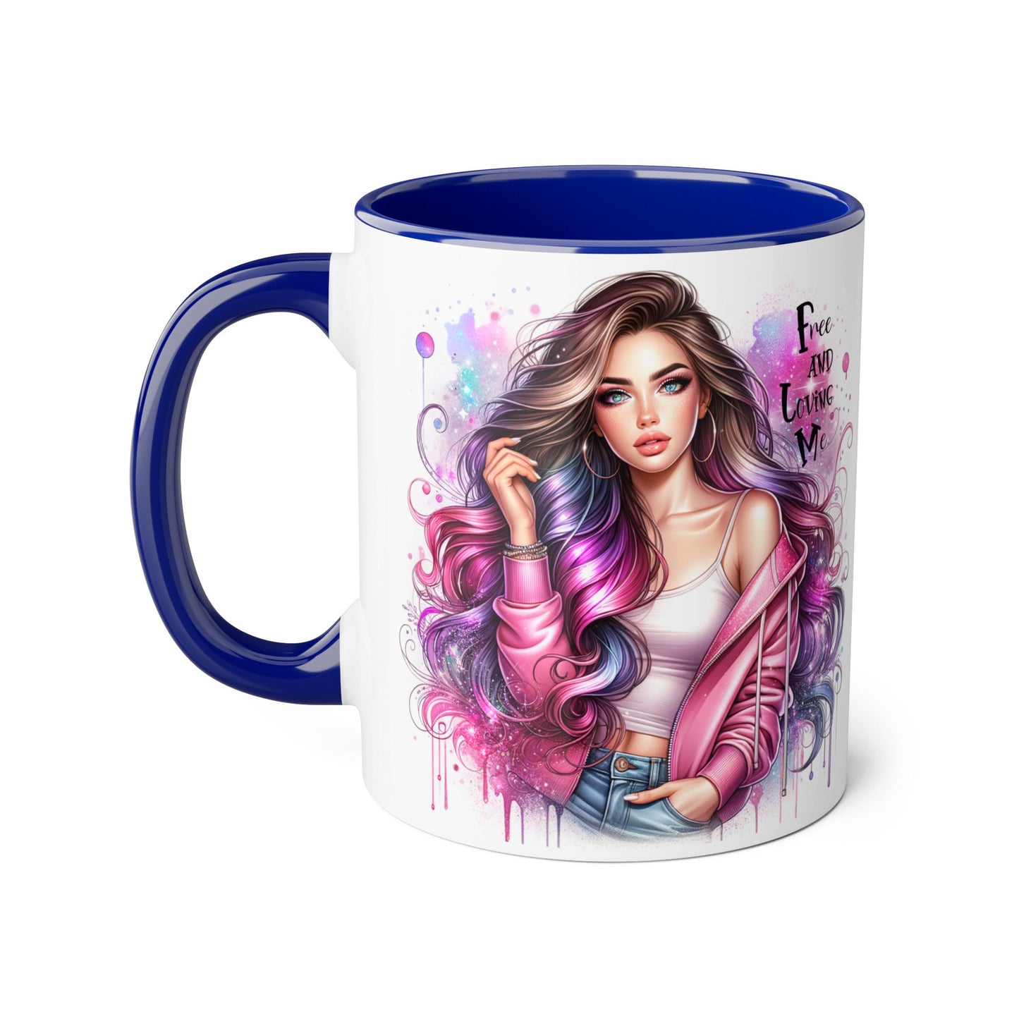 Colorful Motivational Accent Mug - "Free and Loving Me" - Self-Care Gift, Inspirational Drinkware, Artistic Coffee Cup, Unique Present, [...]