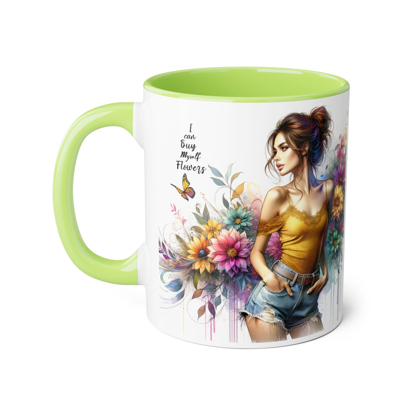 I Can Buy Myself Flowers Floral Vibes Coffee Mug, Art Mug for Flower Lovers, Gift for Gardeners, Birthday Mug, Home Decor