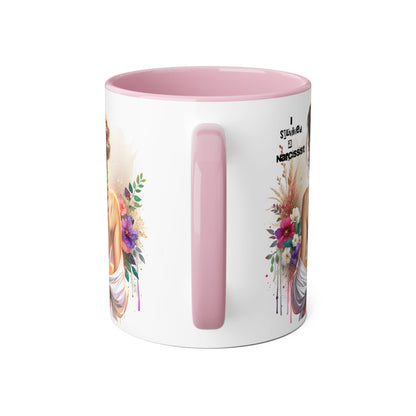 Narcissist Accent Mug, Coffee Cup for Self-Love, Gift for Her, Inspirational Mug, Floral Art Ceramic Mug