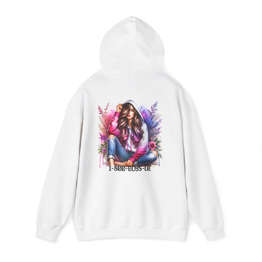 1-800-Boys-Lie Boss Babe Graphic Hoodie - Trendy Streetwear, Gift for Her, Fashionable Sweatshirt, Cozy Layering Piece, Birthday Present