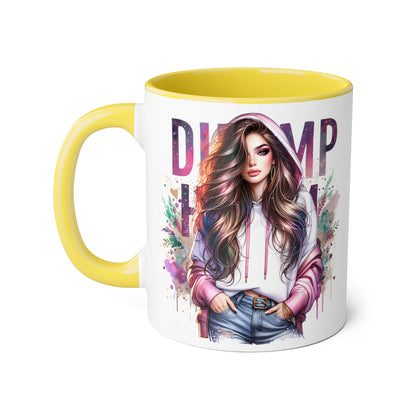 Colorful Dump Hair Mug | Trendy Coffee Cup, Unique Gift for Her, Inspirational Art, Fun Drinkware, Coffee Lovers