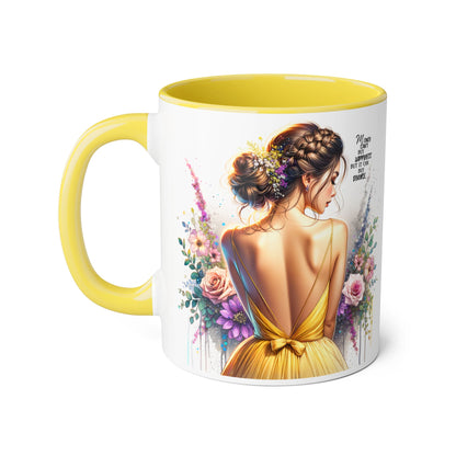 Money Can't Buy Happiness But It Can Buy Divorce Humoristic Elegant Floral Accent Mug, Gift for Her, Coffee Lover, Inspirational Coffee Cup, Birthday Gift Idea, Unique Home Decor